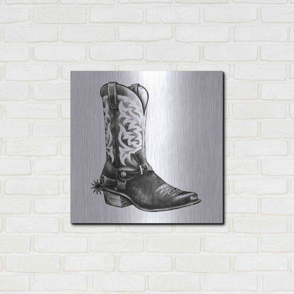 Luxe Metal Art 'Vintage Cowboy II' by Grace Popp, Metal Wall Art,24x24