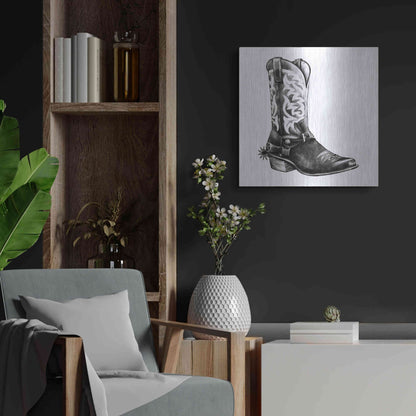 Luxe Metal Art 'Vintage Cowboy II' by Grace Popp, Metal Wall Art,24x24