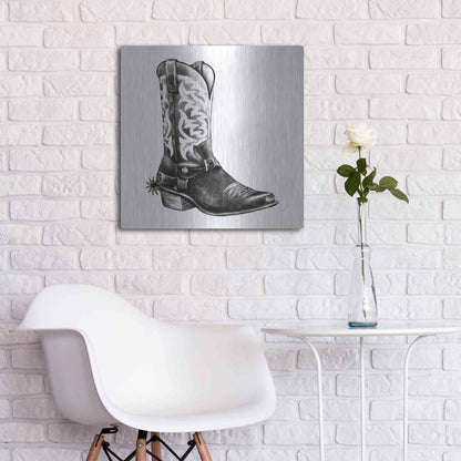 Luxe Metal Art 'Vintage Cowboy II' by Grace Popp, Metal Wall Art,24x24