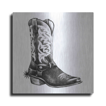 Luxe Metal Art 'Vintage Cowboy II' by Grace Popp, Metal Wall Art