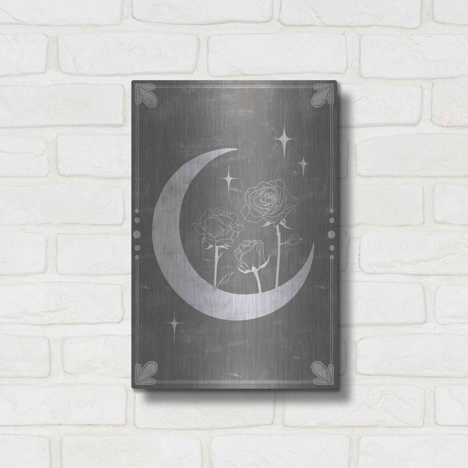 Luxe Metal Art 'Hallowed Moon Collection B' by Grace Popp, Metal Wall Art,12x16