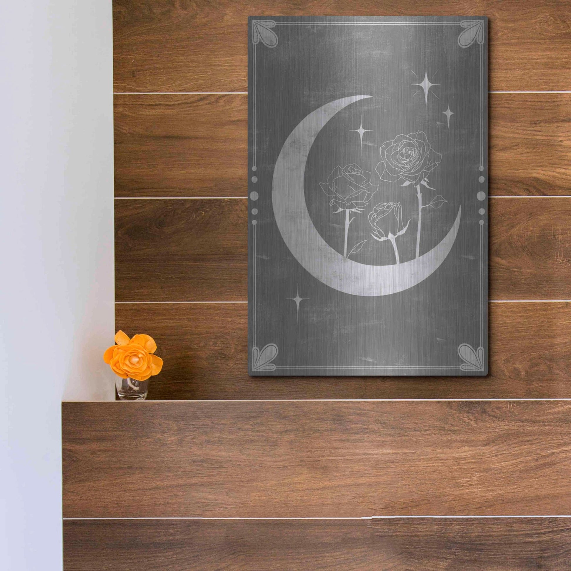 Luxe Metal Art 'Hallowed Moon Collection B' by Grace Popp, Metal Wall Art,12x16