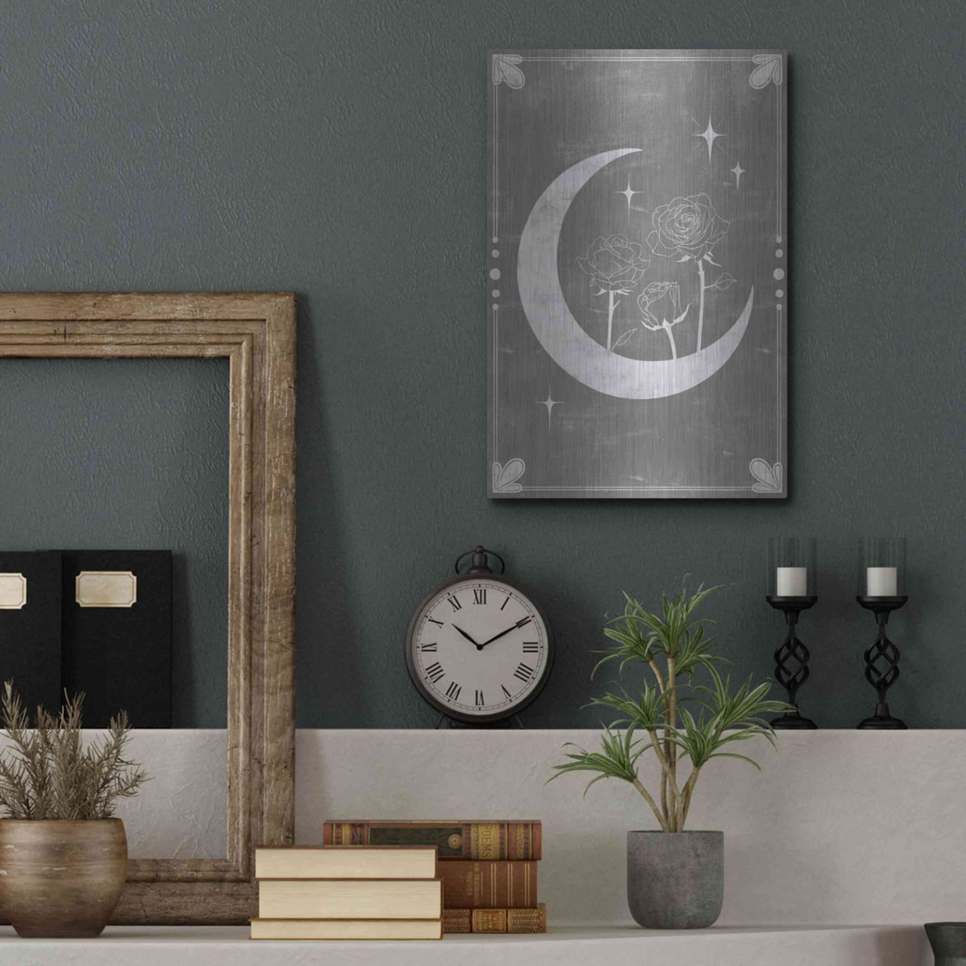 Luxe Metal Art 'Hallowed Moon Collection B' by Grace Popp, Metal Wall Art,12x16