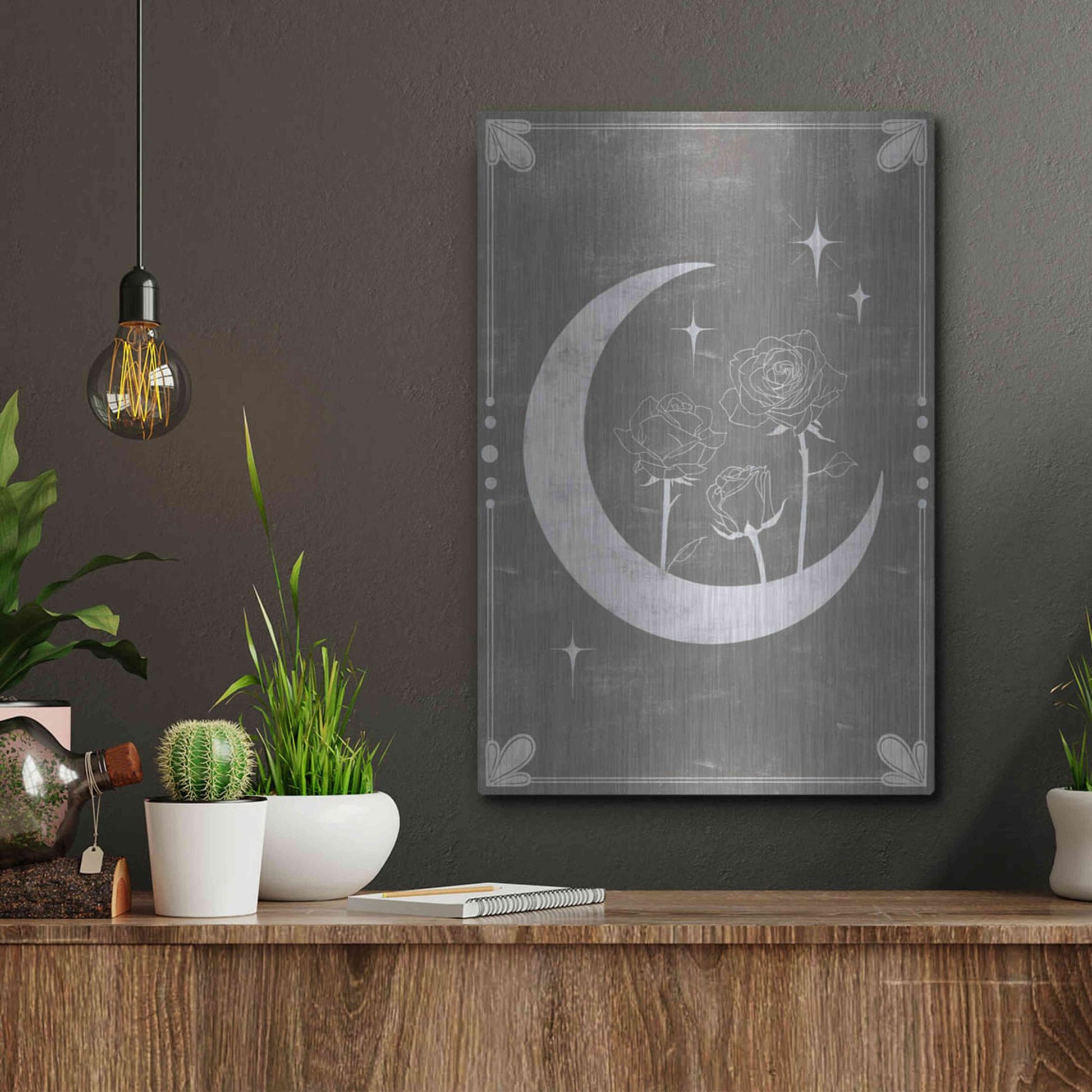 Luxe Metal Art 'Hallowed Moon Collection B' by Grace Popp, Metal Wall Art,12x16
