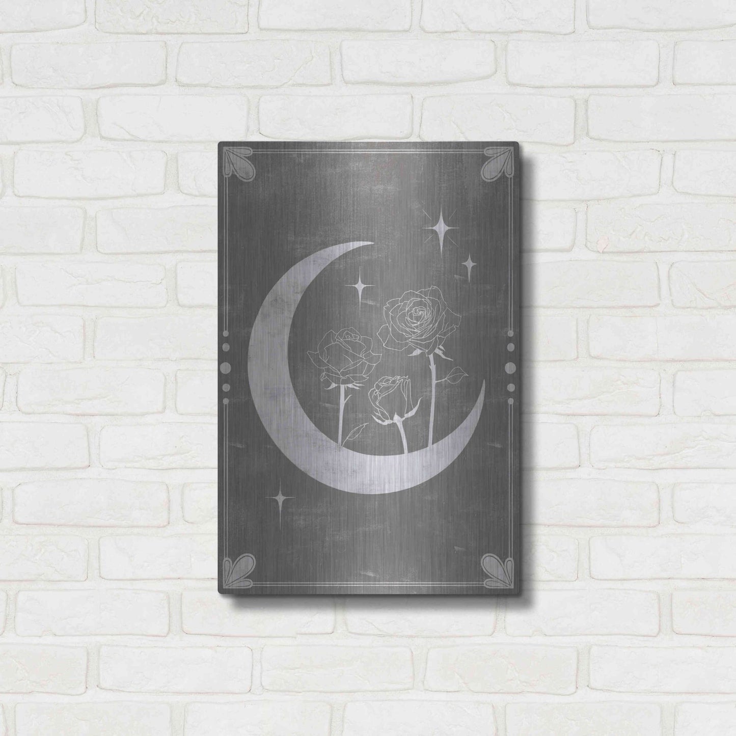 Luxe Metal Art 'Hallowed Moon Collection B' by Grace Popp, Metal Wall Art,16x24