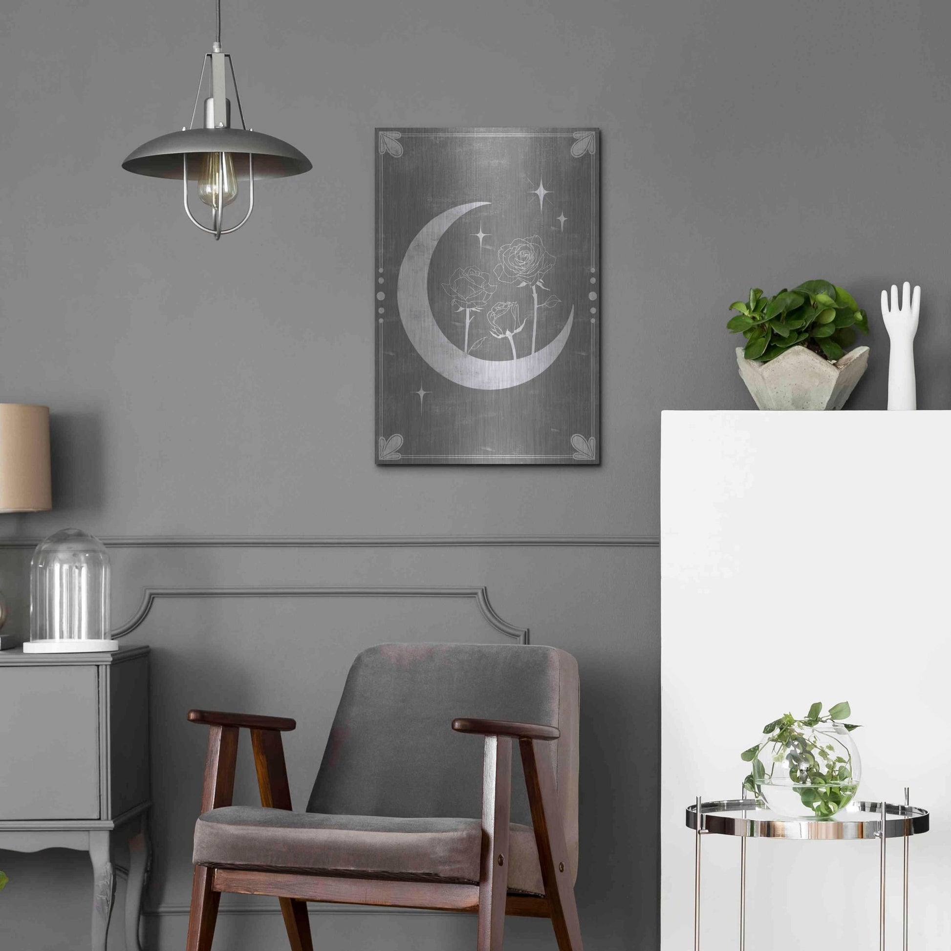 Luxe Metal Art 'Hallowed Moon Collection B' by Grace Popp, Metal Wall Art,16x24