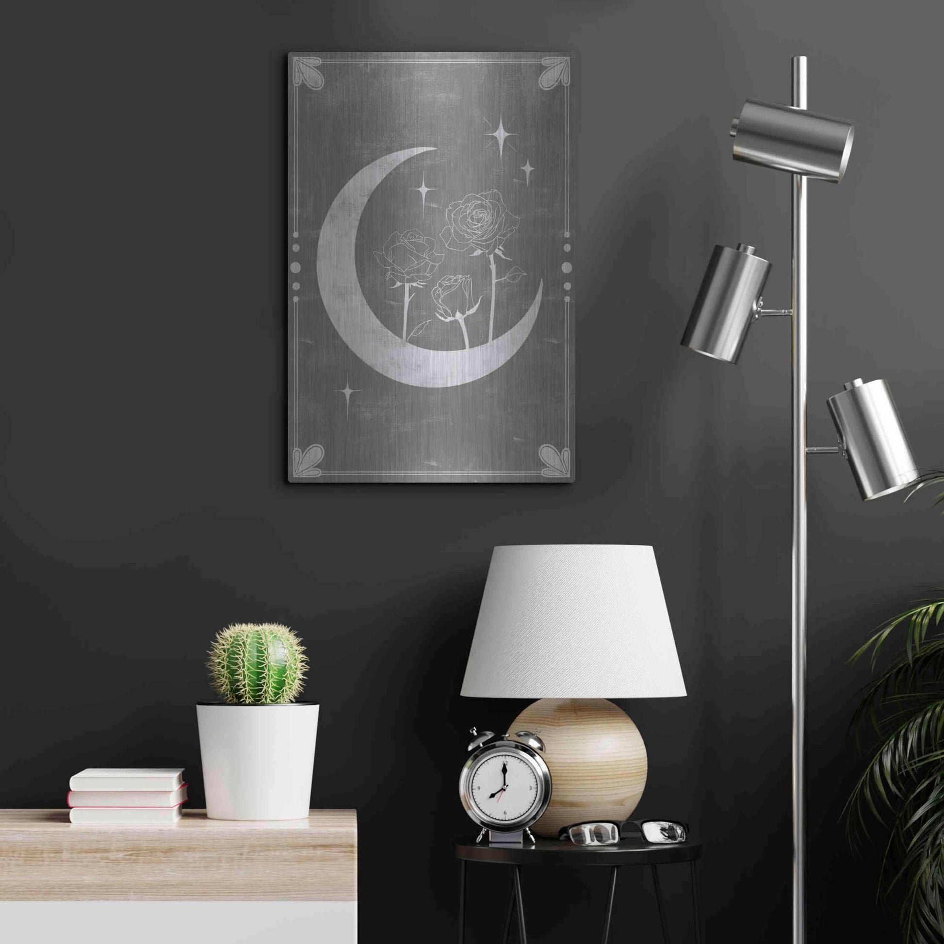 Luxe Metal Art 'Hallowed Moon Collection B' by Grace Popp, Metal Wall Art,16x24