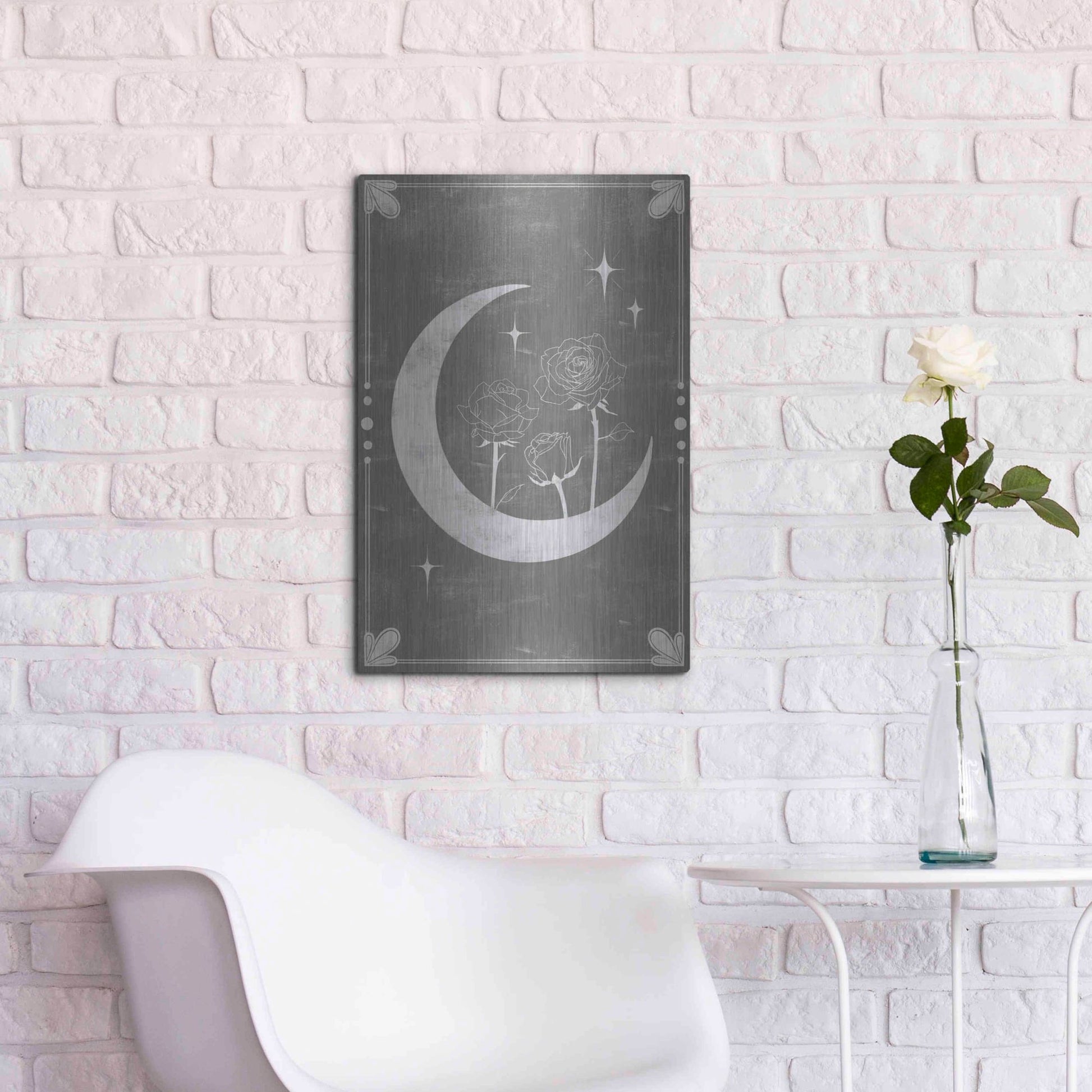 Luxe Metal Art 'Hallowed Moon Collection B' by Grace Popp, Metal Wall Art,16x24