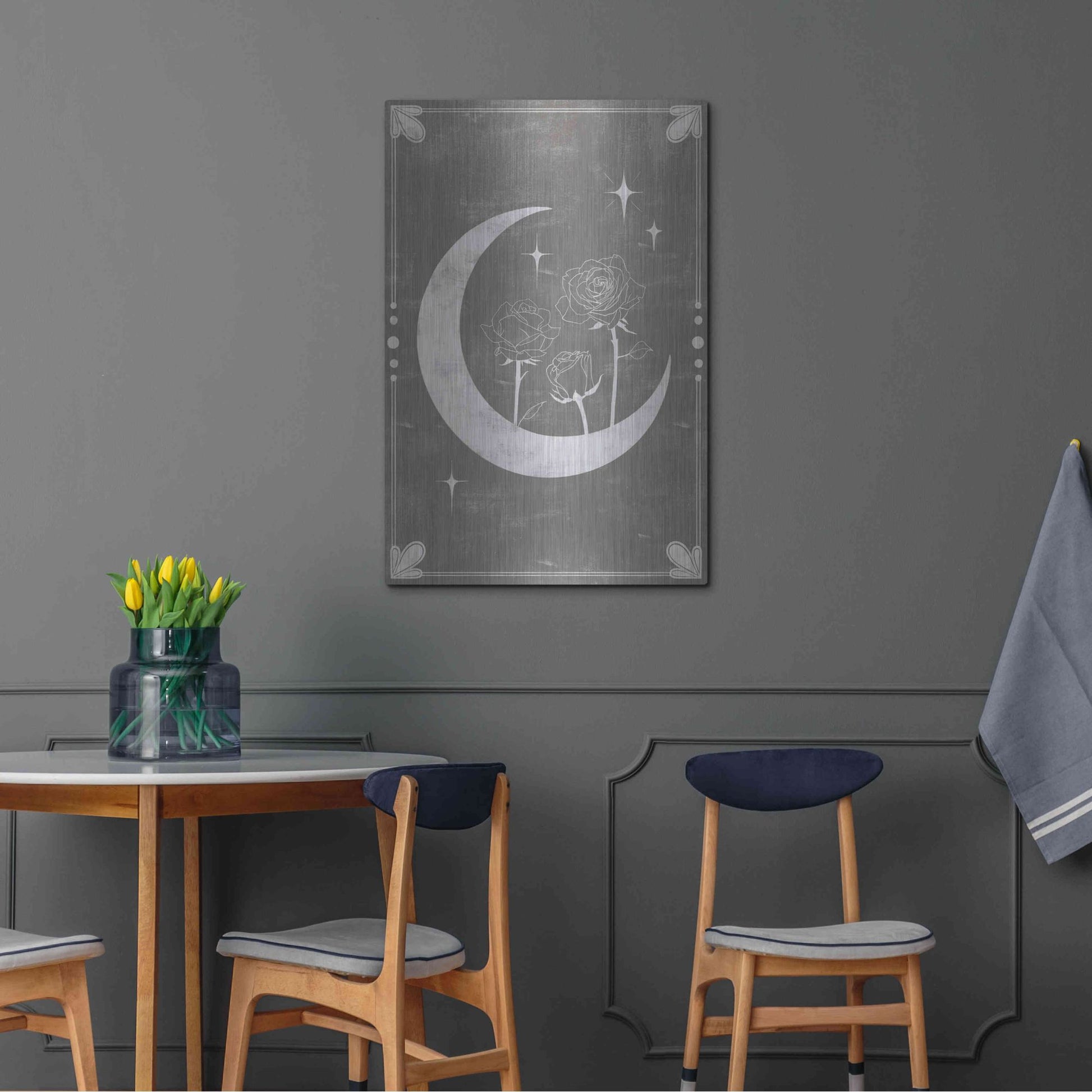 Luxe Metal Art 'Hallowed Moon Collection B' by Grace Popp, Metal Wall Art,24x36