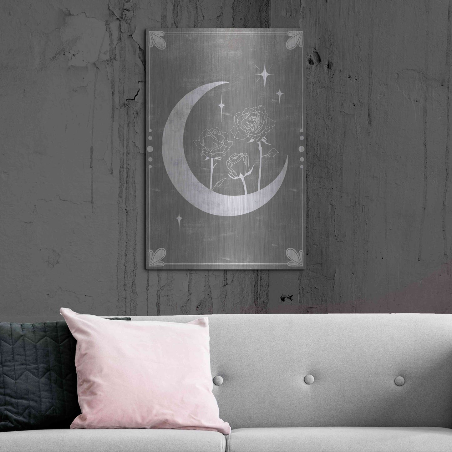 Luxe Metal Art 'Hallowed Moon Collection B' by Grace Popp, Metal Wall Art,24x36