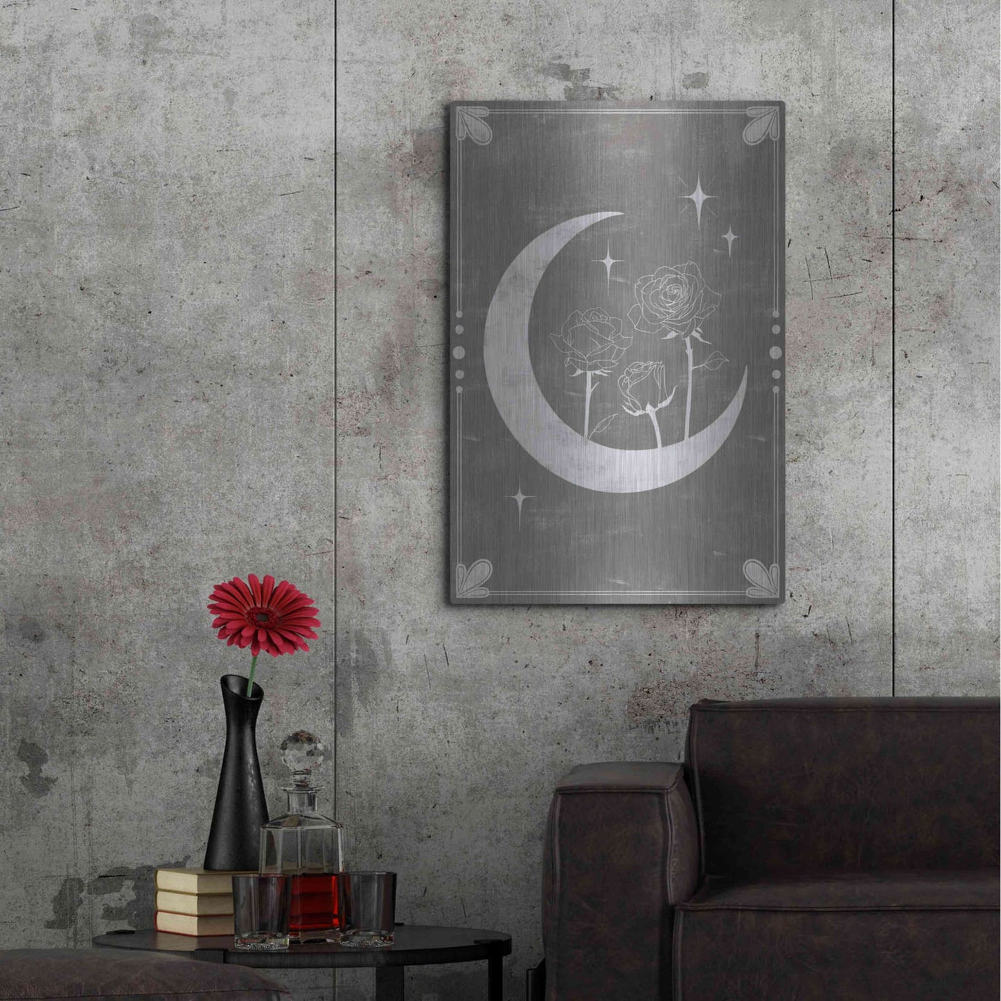 Luxe Metal Art 'Hallowed Moon Collection B' by Grace Popp, Metal Wall Art,24x36