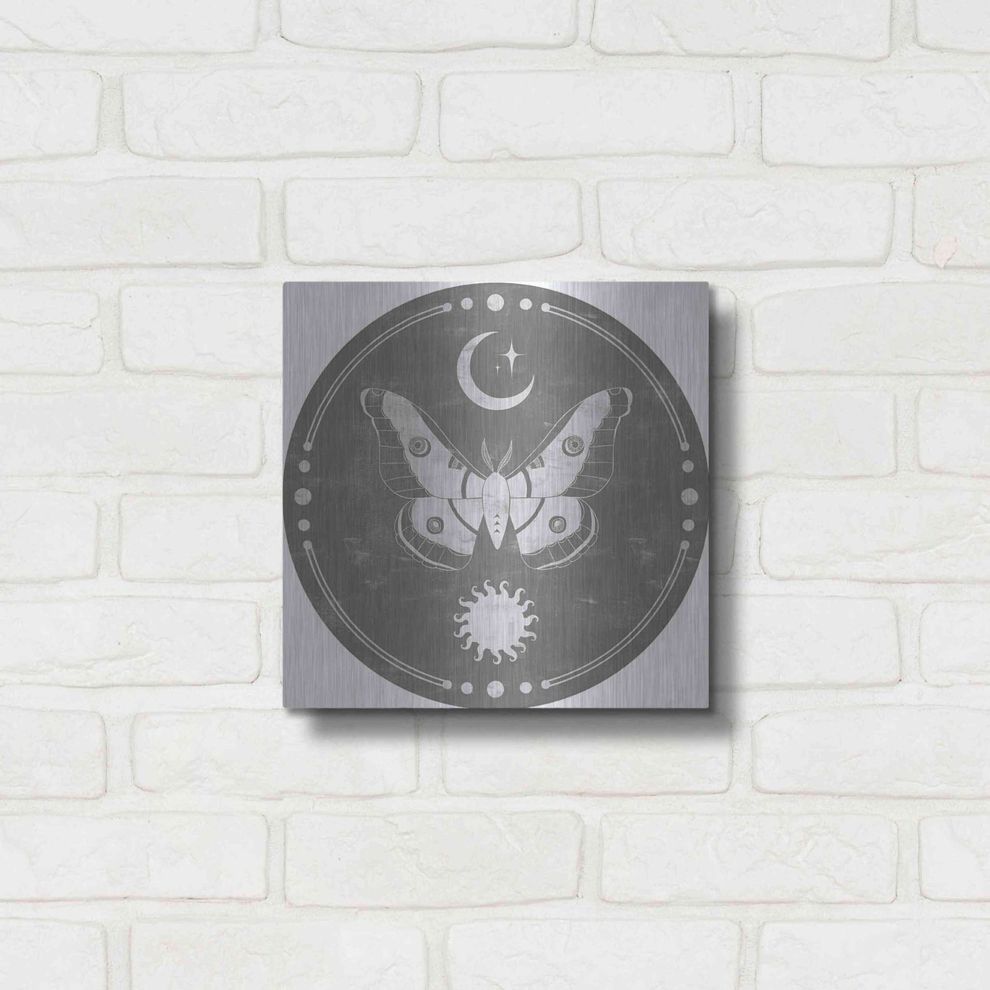 Luxe Metal Art 'Hallowed Moon Collection C' by Grace Popp, Metal Wall Art,12x12