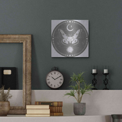 Luxe Metal Art 'Hallowed Moon Collection C' by Grace Popp, Metal Wall Art,12x12