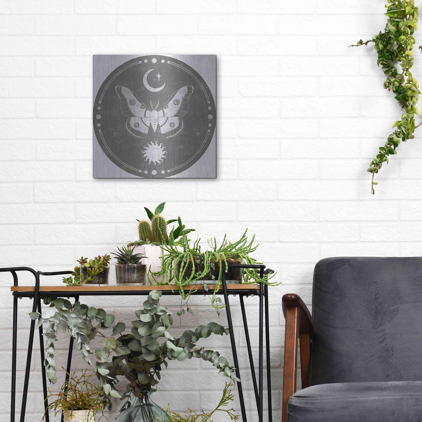 Luxe Metal Art 'Hallowed Moon Collection C' by Grace Popp, Metal Wall Art,12x12