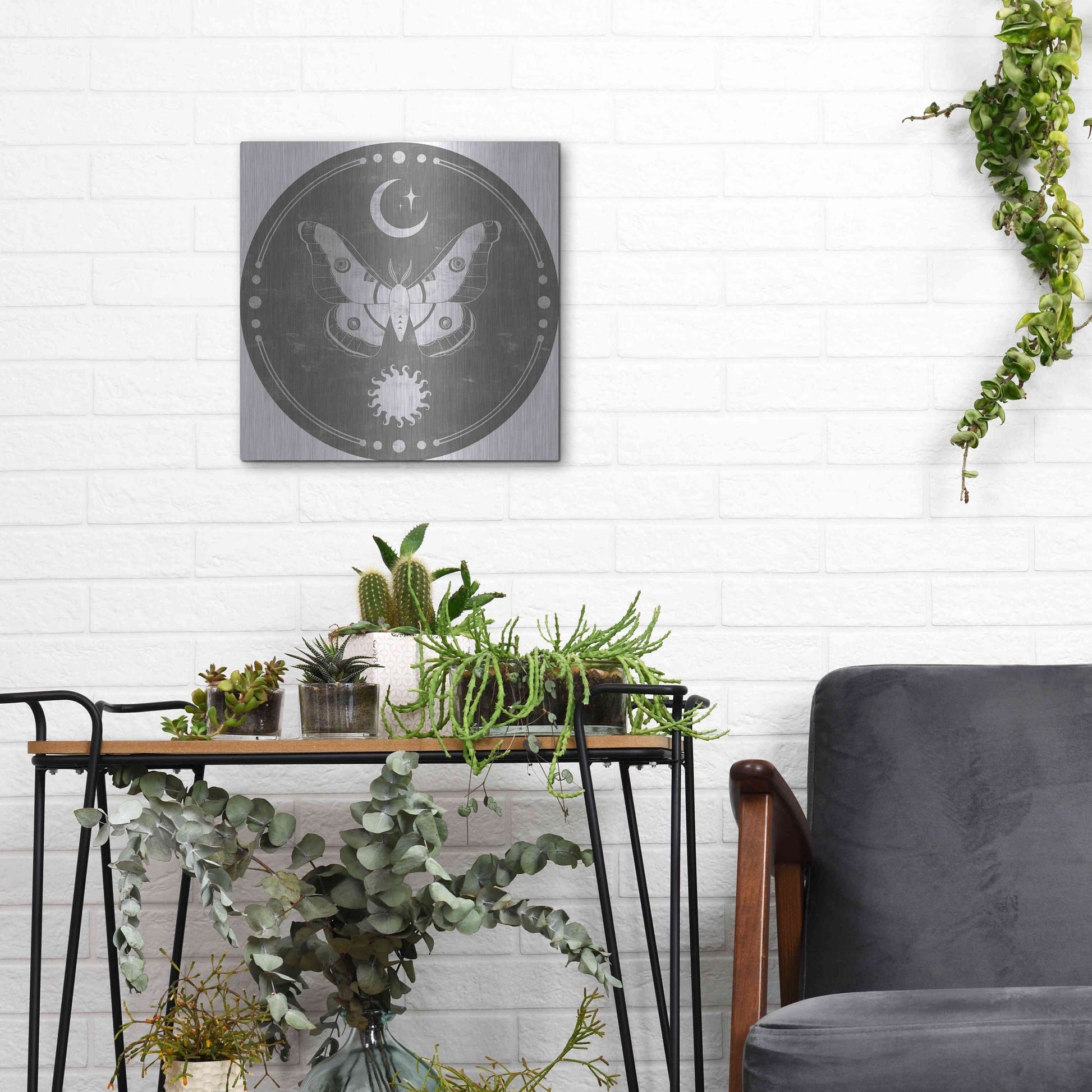 Luxe Metal Art 'Hallowed Moon Collection C' by Grace Popp, Metal Wall Art,12x12