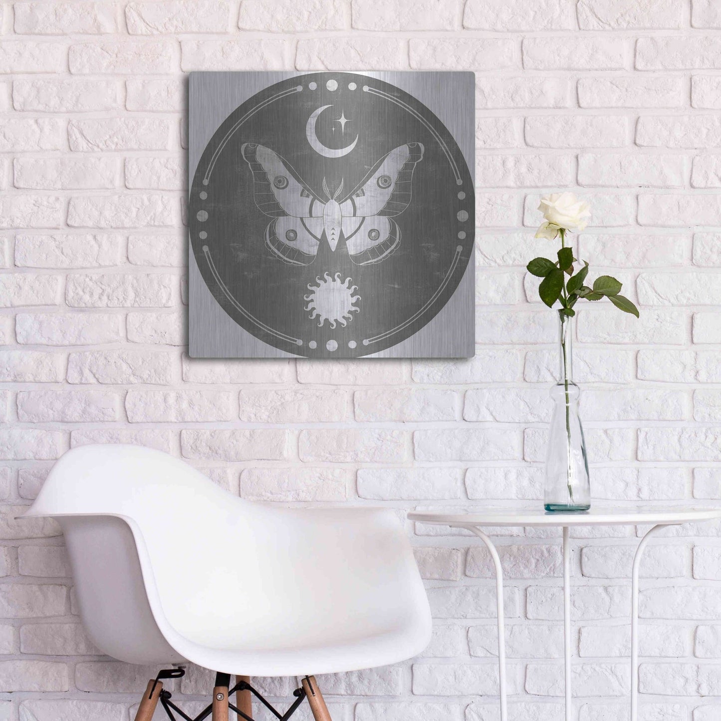Luxe Metal Art 'Hallowed Moon Collection C' by Grace Popp, Metal Wall Art,24x24