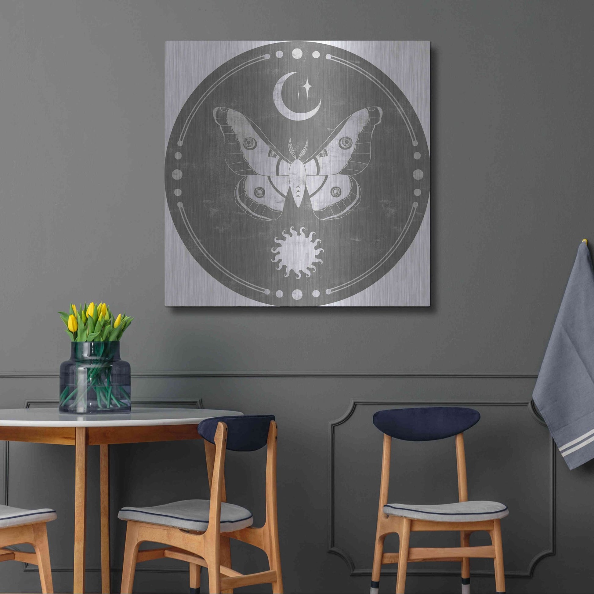 Luxe Metal Art 'Hallowed Moon Collection C' by Grace Popp, Metal Wall Art,36x36