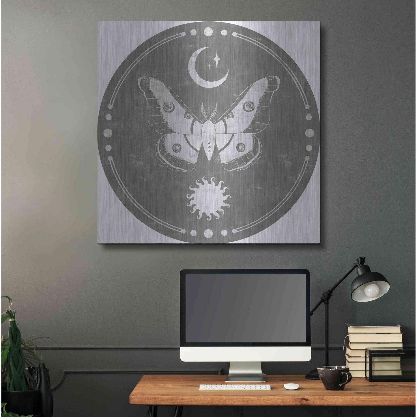Luxe Metal Art 'Hallowed Moon Collection C' by Grace Popp, Metal Wall Art,36x36