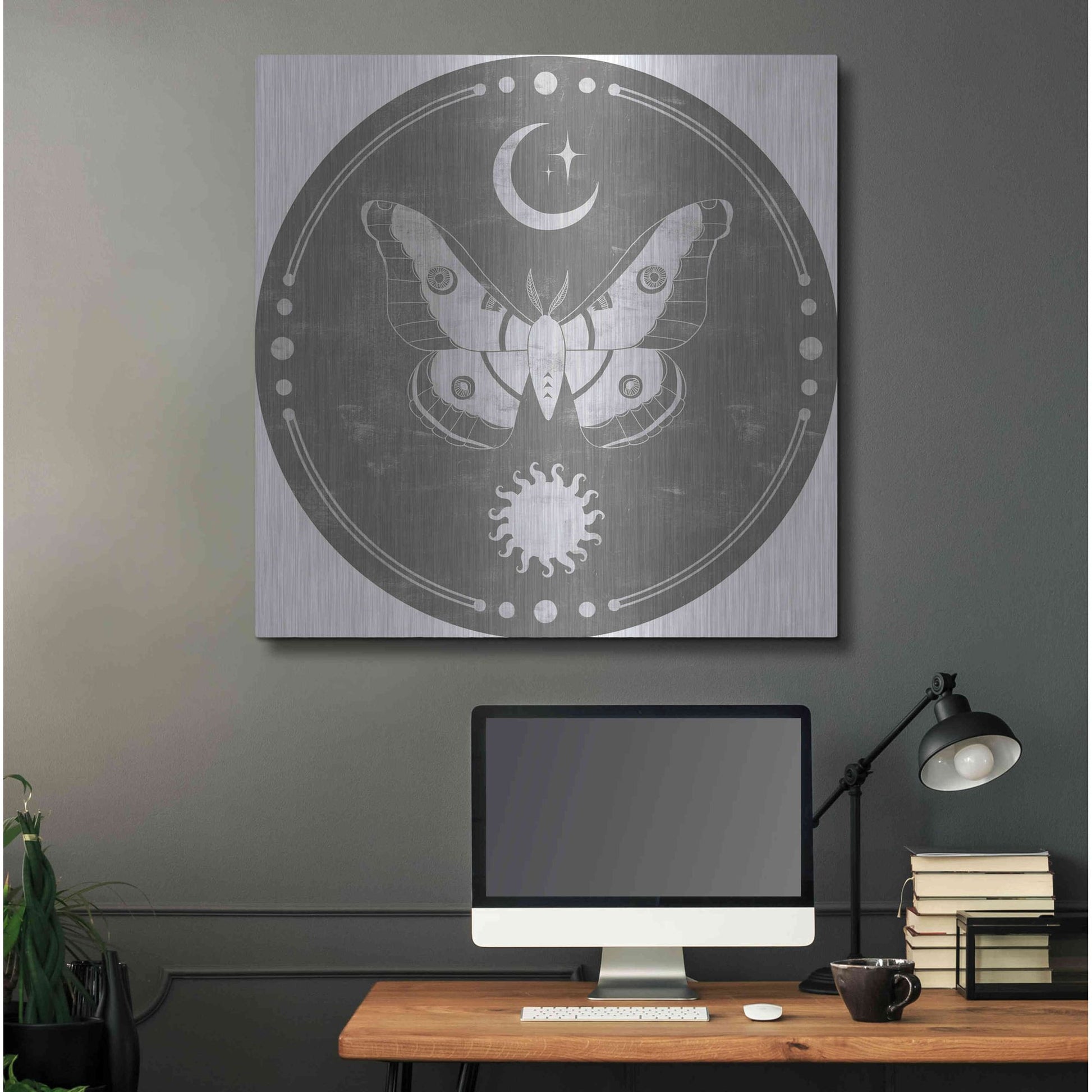 Luxe Metal Art 'Hallowed Moon Collection C' by Grace Popp, Metal Wall Art,36x36