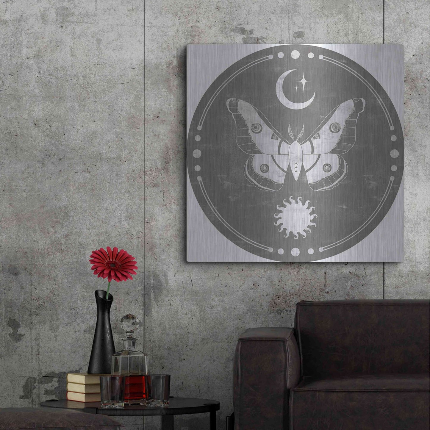 Luxe Metal Art 'Hallowed Moon Collection C' by Grace Popp, Metal Wall Art,36x36