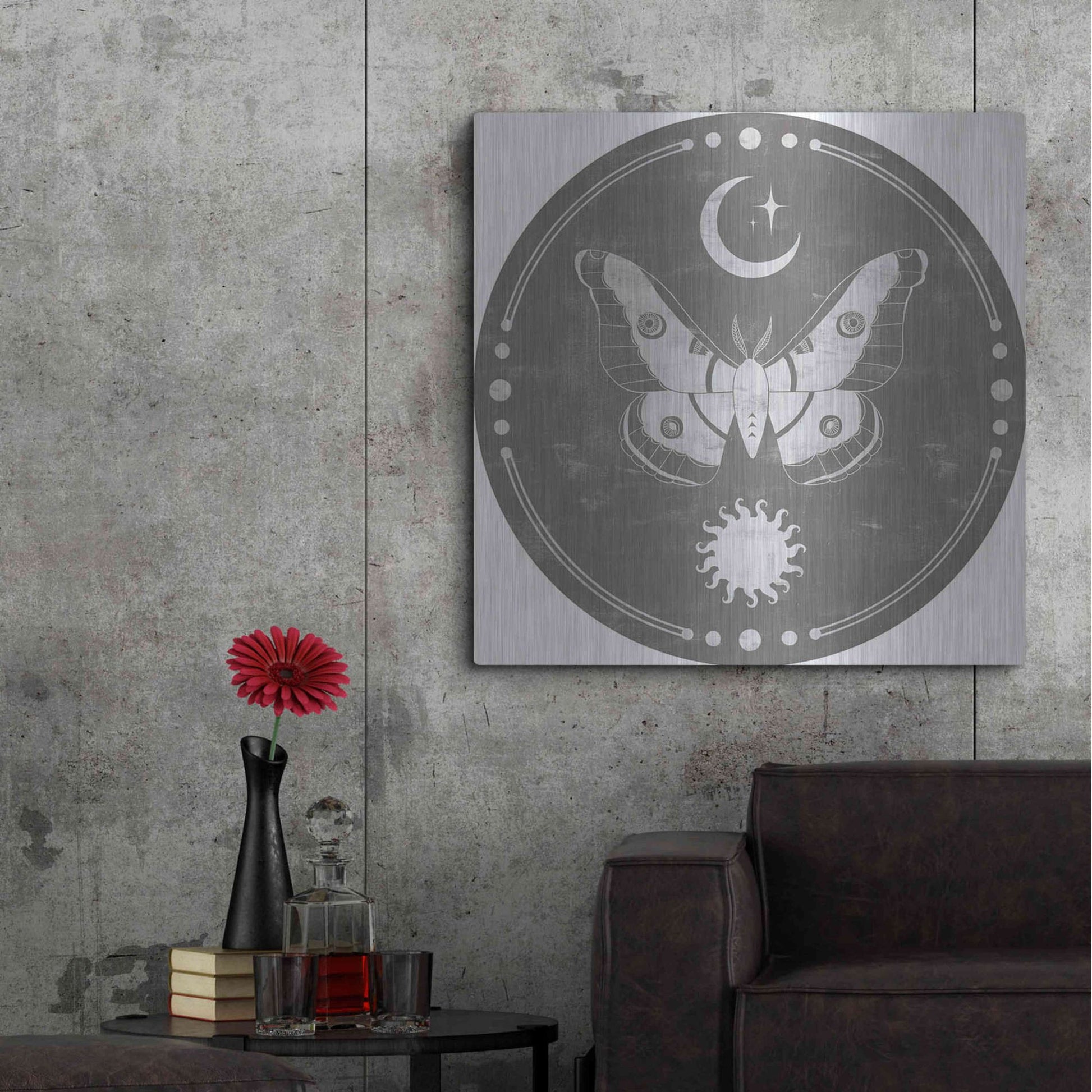 Luxe Metal Art 'Hallowed Moon Collection C' by Grace Popp, Metal Wall Art,36x36