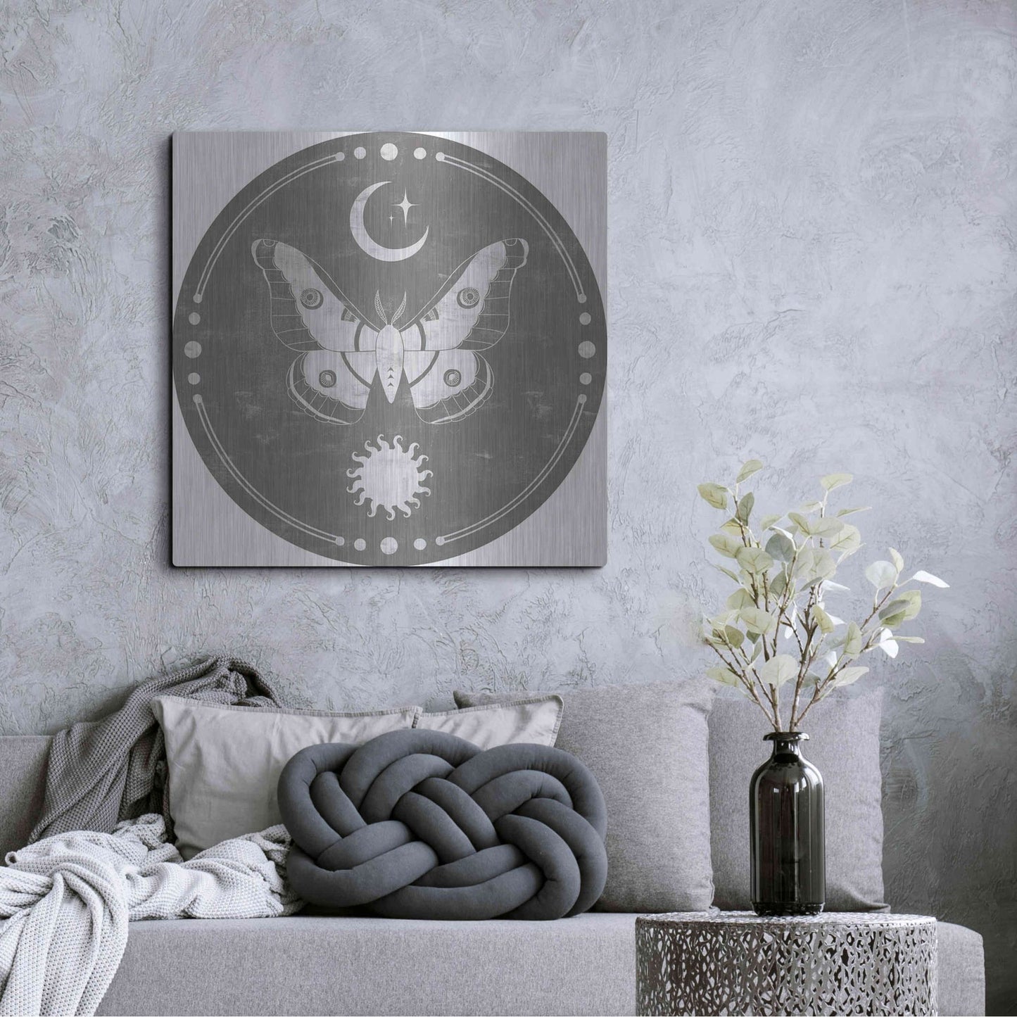 Luxe Metal Art 'Hallowed Moon Collection C' by Grace Popp, Metal Wall Art,36x36