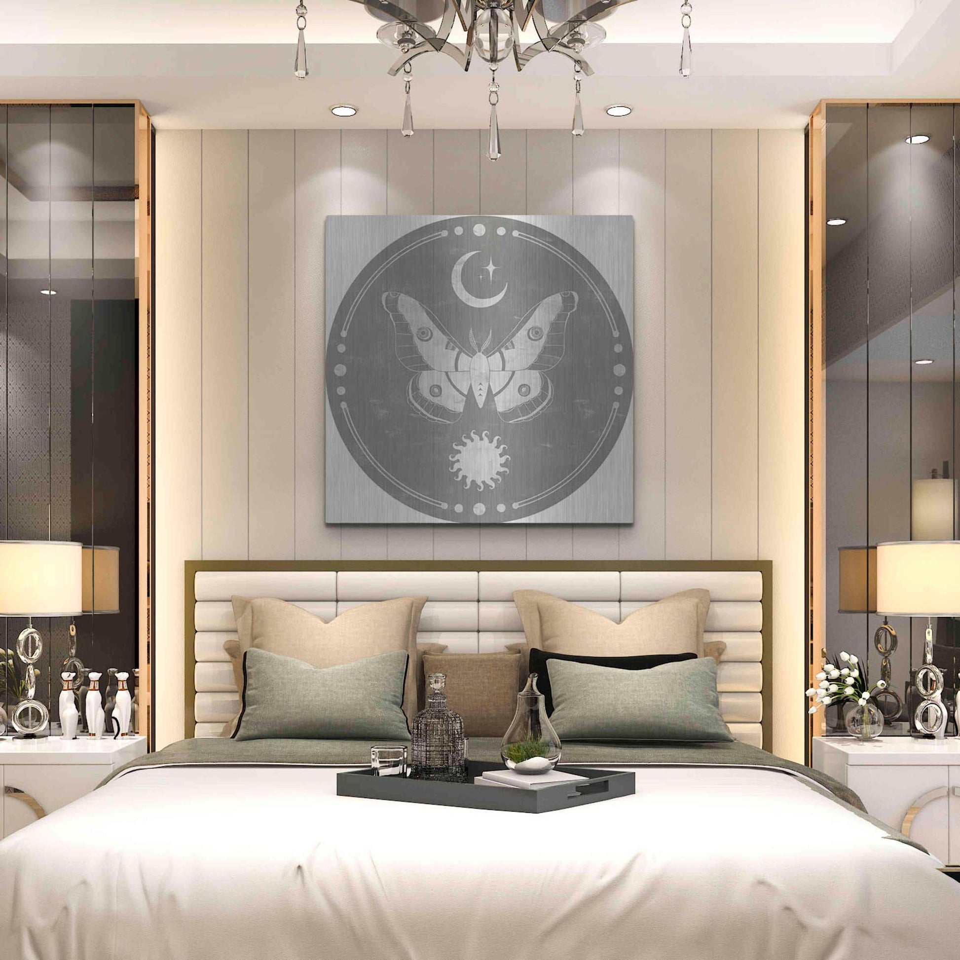 Luxe Metal Art 'Hallowed Moon Collection C' by Grace Popp, Metal Wall Art,36x36