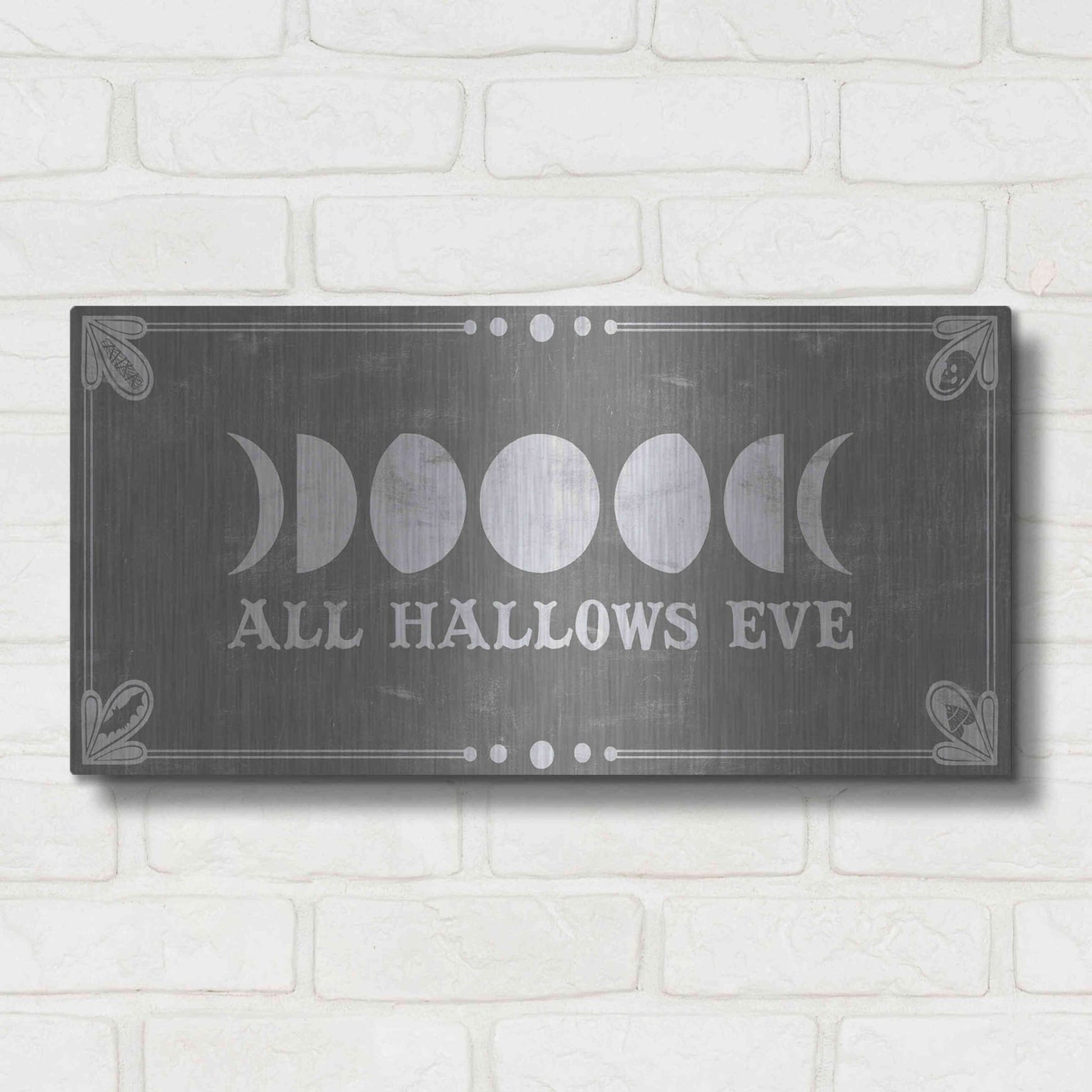 Luxe Metal Art 'Hallowed Moon Collection D' by Grace Popp, Metal Wall Art,24x12