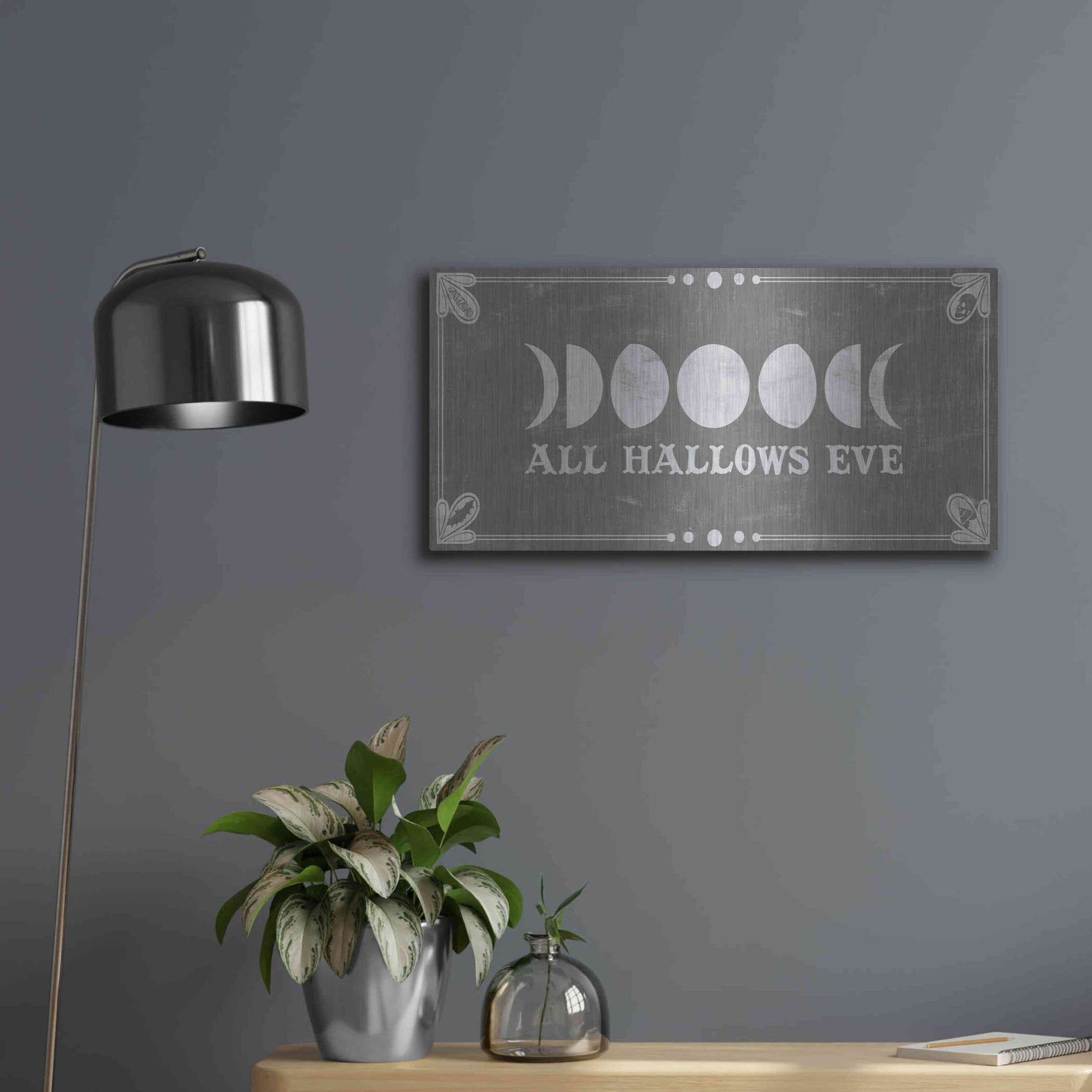Luxe Metal Art 'Hallowed Moon Collection D' by Grace Popp, Metal Wall Art,24x12
