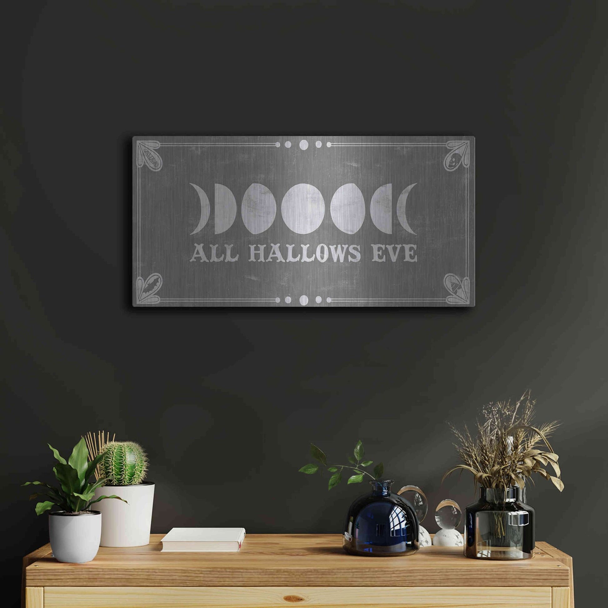 Luxe Metal Art 'Hallowed Moon Collection D' by Grace Popp, Metal Wall Art,24x12