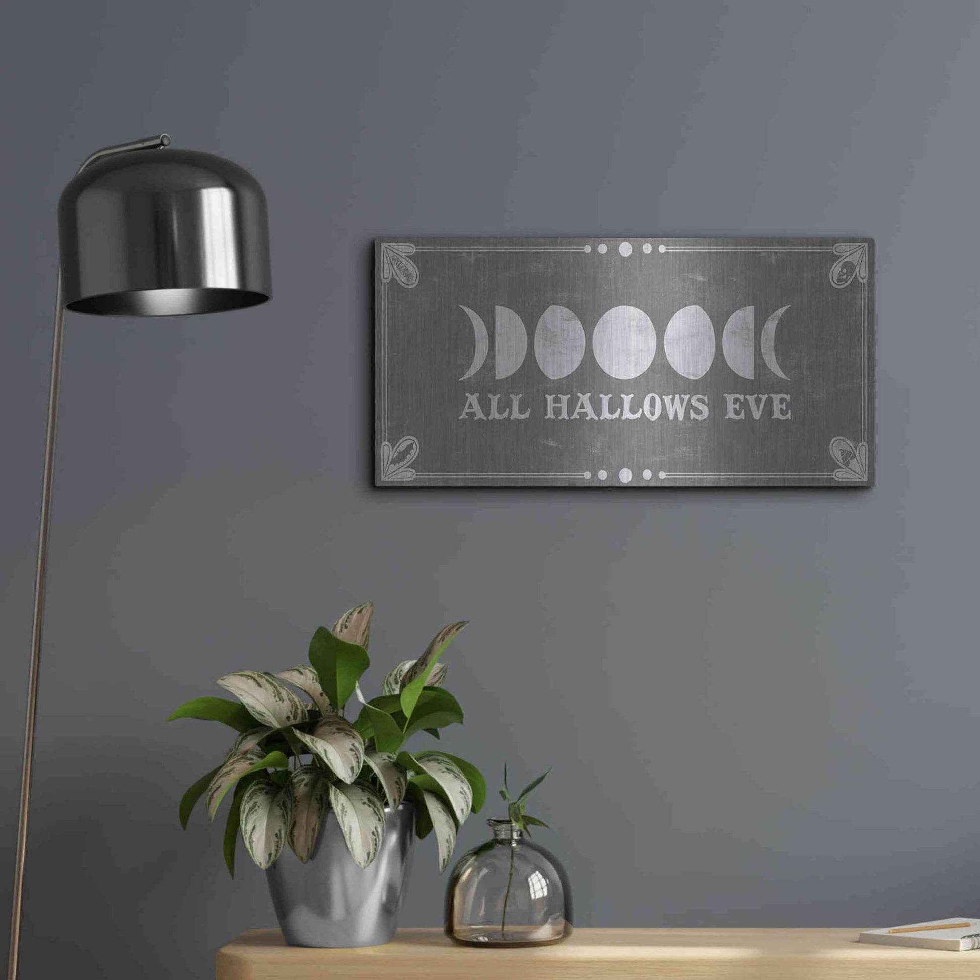 Luxe Metal Art 'Hallowed Moon Collection D' by Grace Popp, Metal Wall Art,24x12