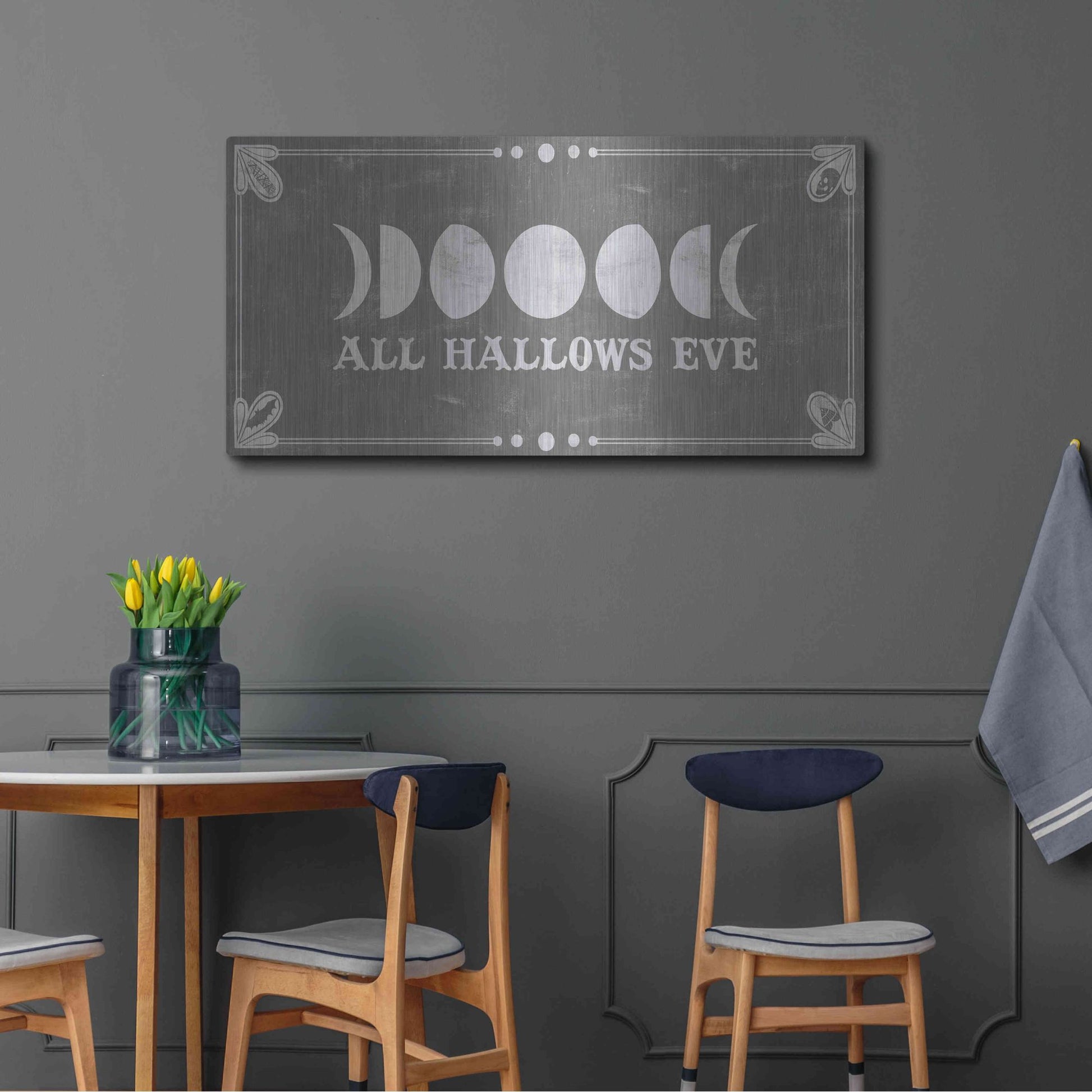 Luxe Metal Art 'Hallowed Moon Collection D' by Grace Popp, Metal Wall Art,48x24