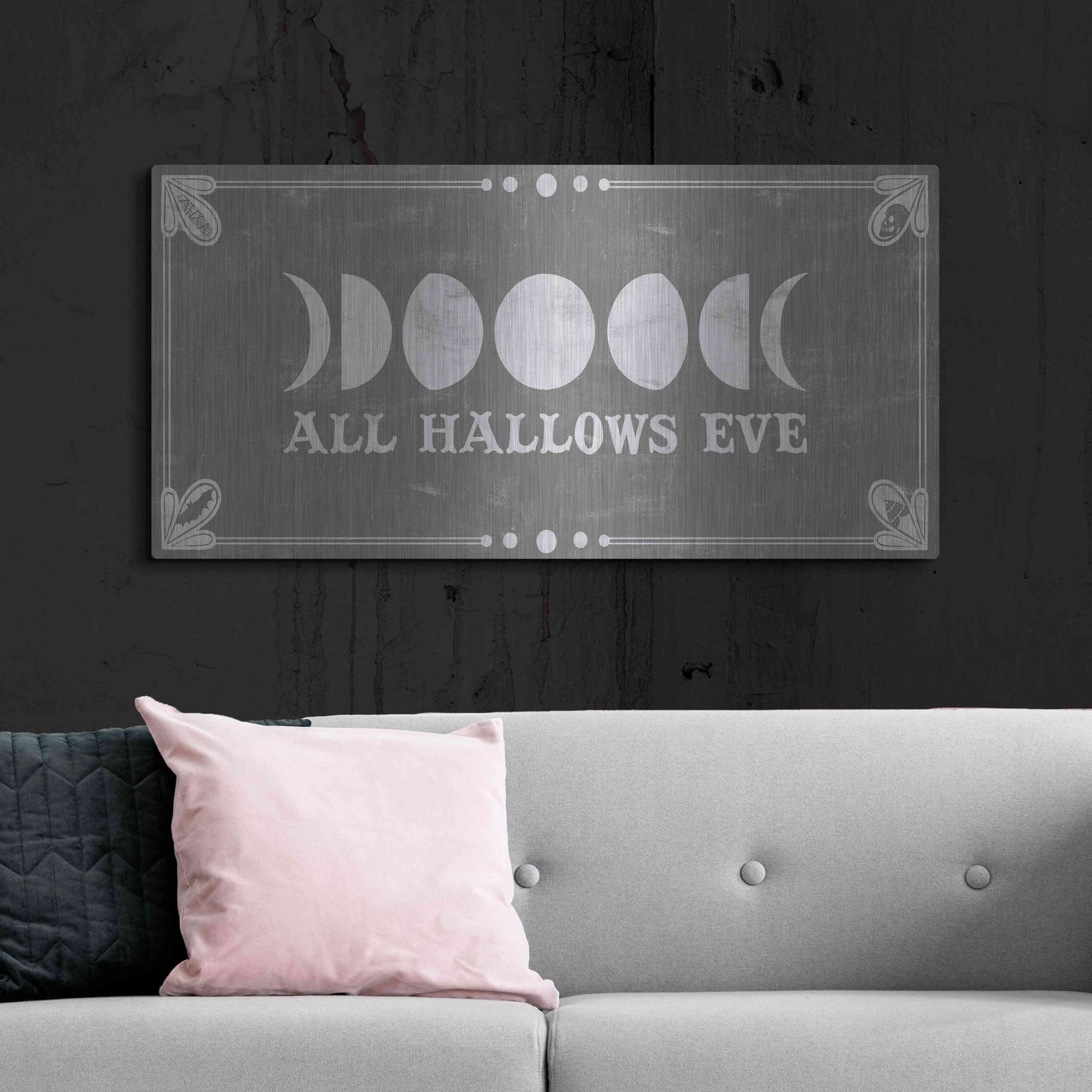 Luxe Metal Art 'Hallowed Moon Collection D' by Grace Popp, Metal Wall Art,48x24