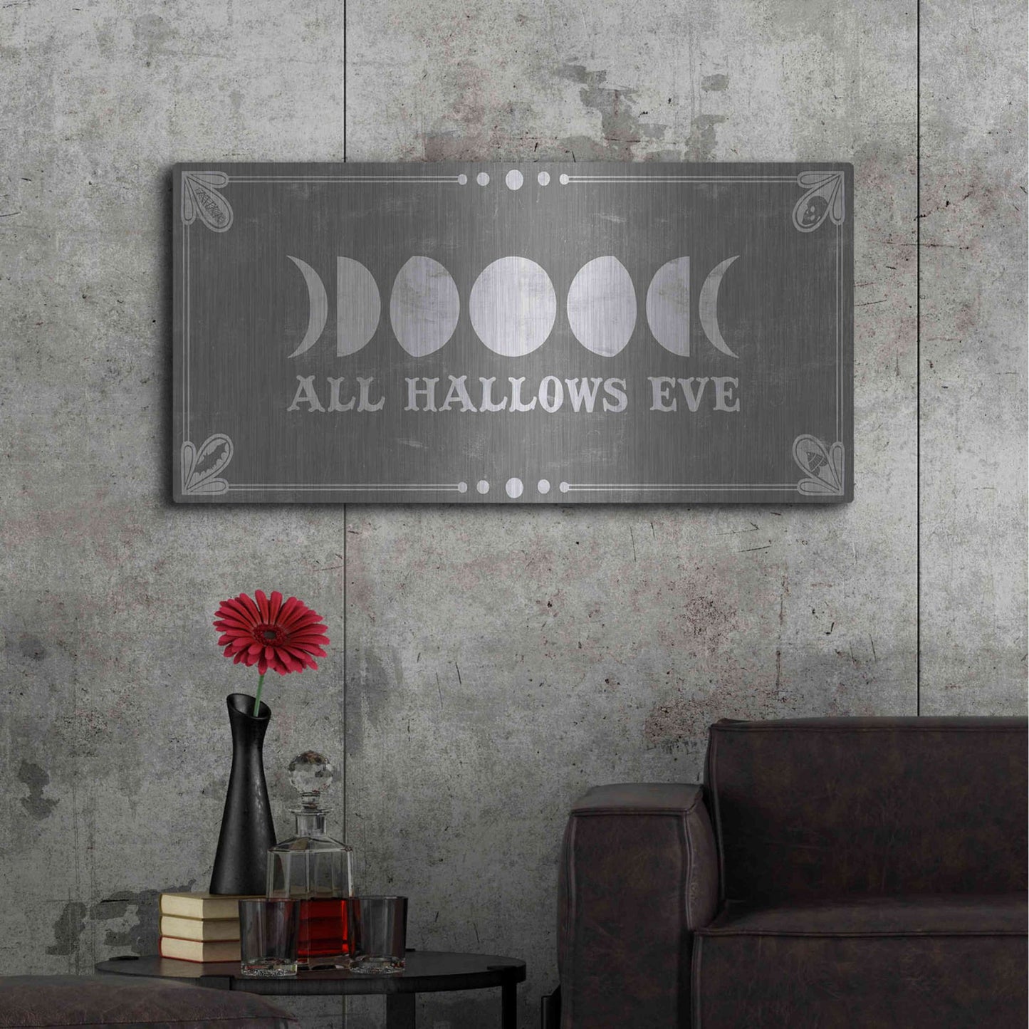 Luxe Metal Art 'Hallowed Moon Collection D' by Grace Popp, Metal Wall Art,48x24