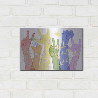 Luxe Metal Art 'Love Each Other Collection A' by Grace Popp, Metal Wall Art,16x12