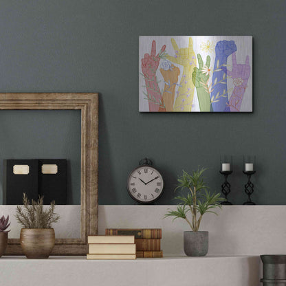 Luxe Metal Art 'Love Each Other Collection A' by Grace Popp, Metal Wall Art,16x12
