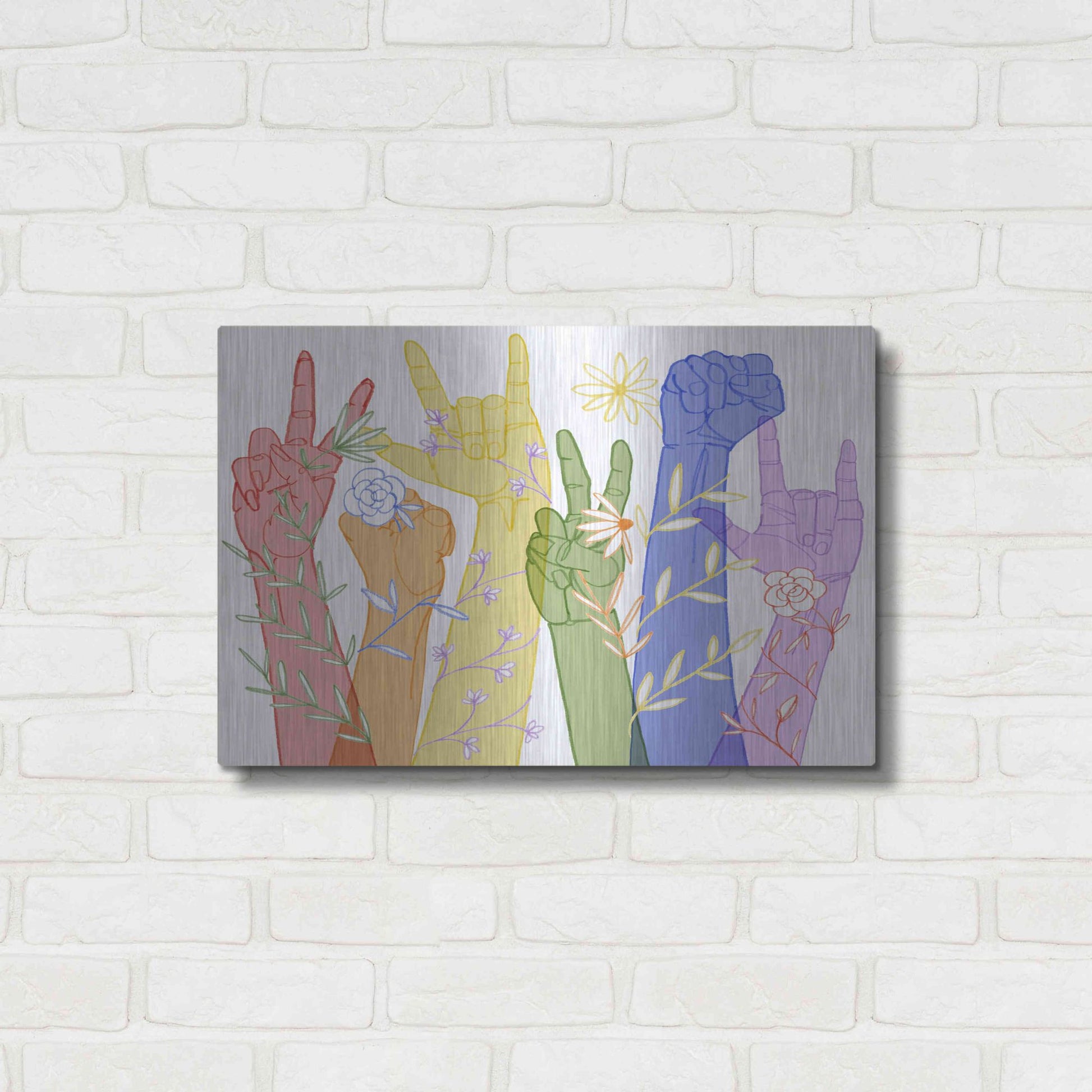 Luxe Metal Art 'Love Each Other Collection A' by Grace Popp, Metal Wall Art,24x16