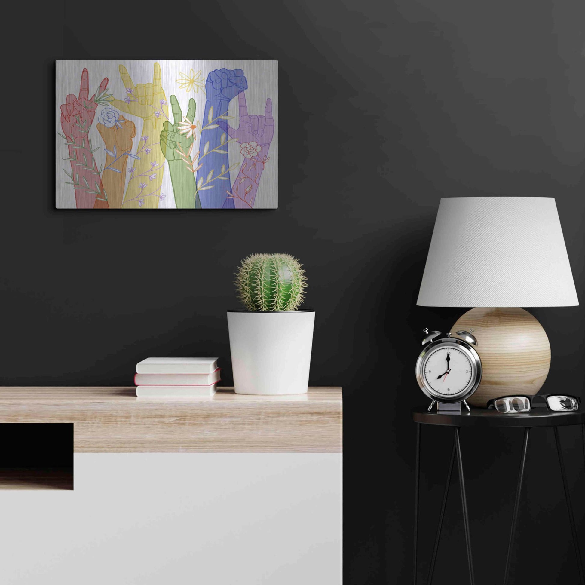 Luxe Metal Art 'Love Each Other Collection A' by Grace Popp, Metal Wall Art,24x16