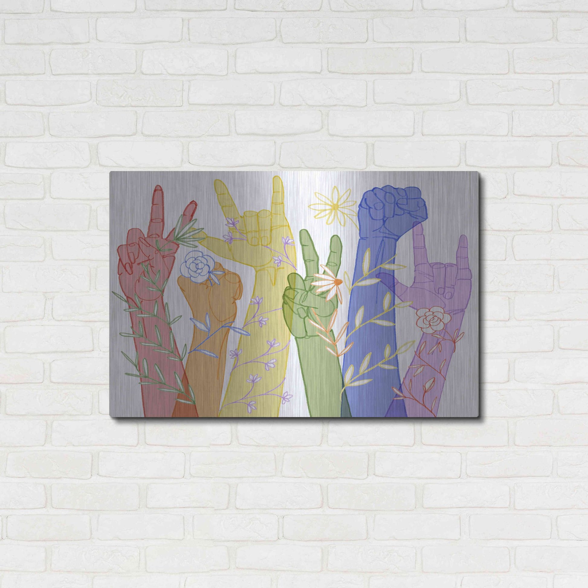 Luxe Metal Art 'Love Each Other Collection A' by Grace Popp, Metal Wall Art,36x24