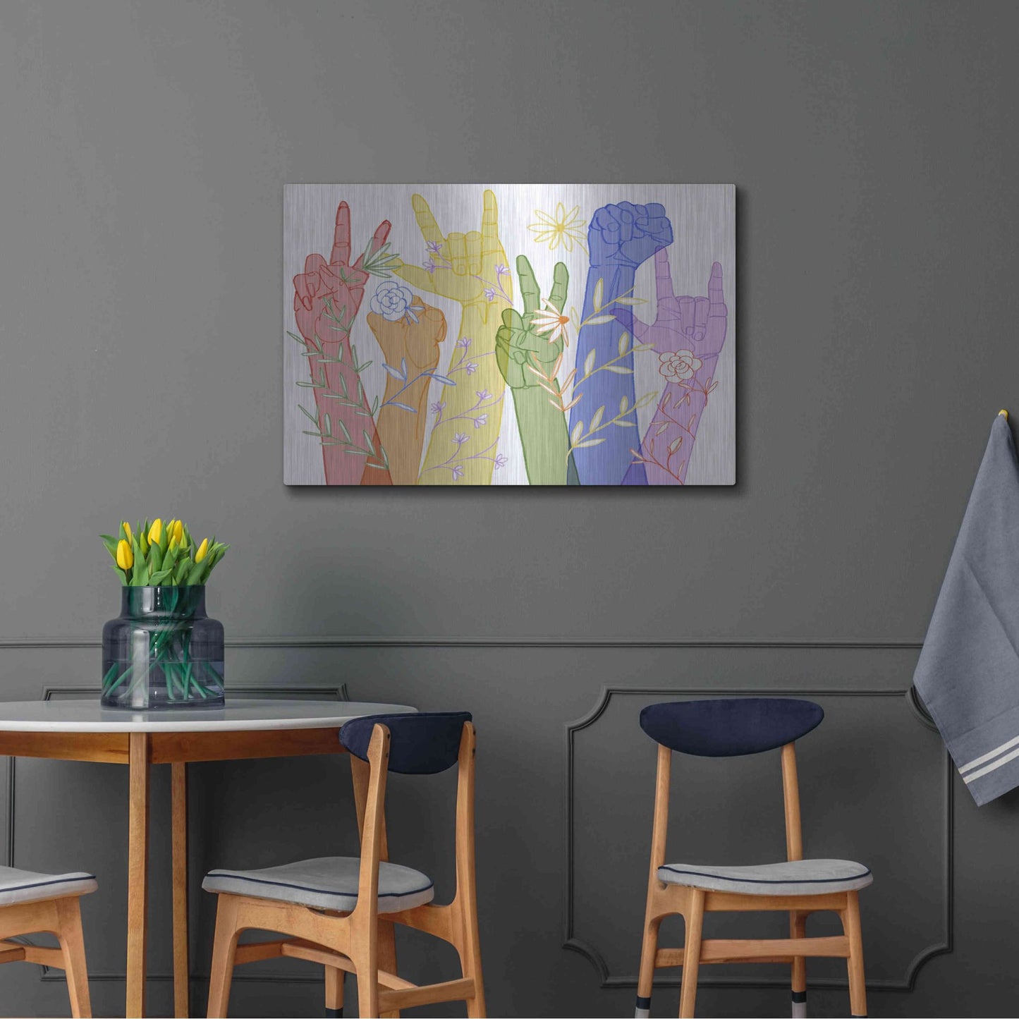 Luxe Metal Art 'Love Each Other Collection A' by Grace Popp, Metal Wall Art,36x24