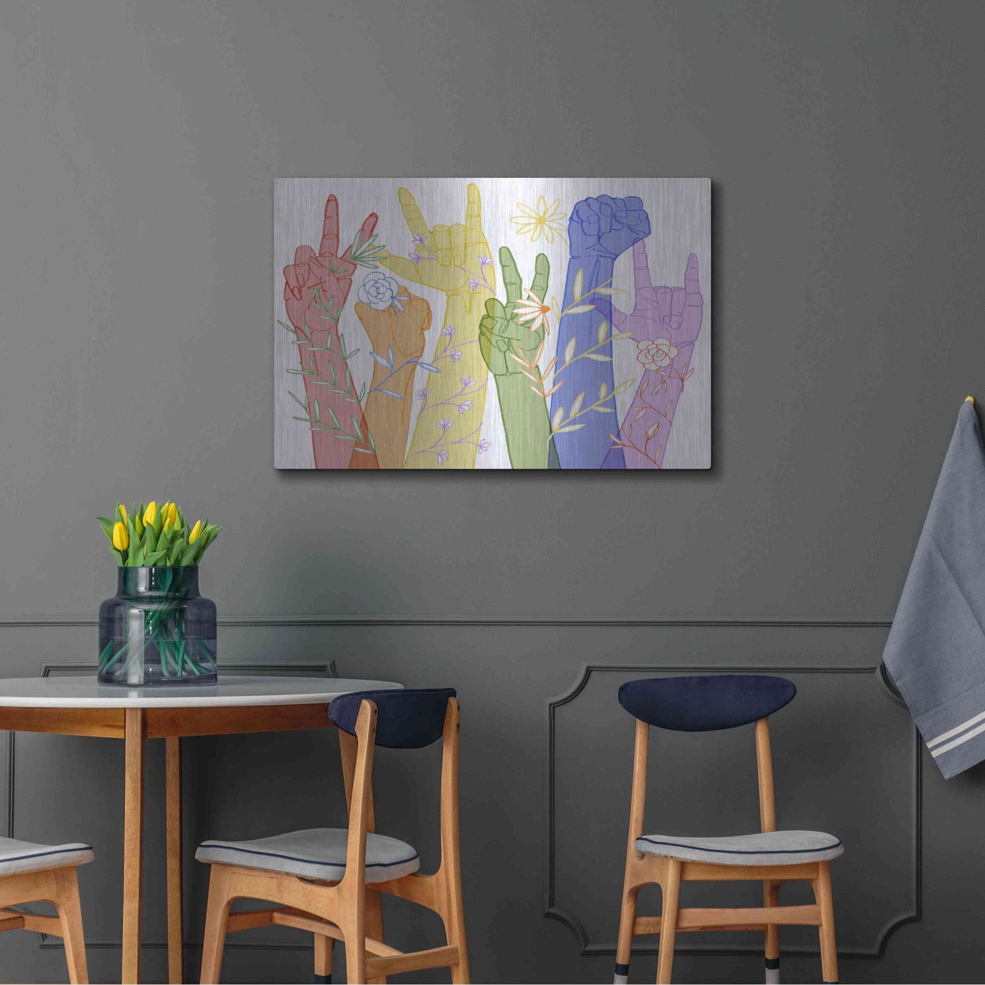 Luxe Metal Art 'Love Each Other Collection A' by Grace Popp, Metal Wall Art,36x24
