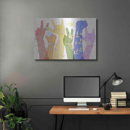 Luxe Metal Art 'Love Each Other Collection A' by Grace Popp, Metal Wall Art,36x24