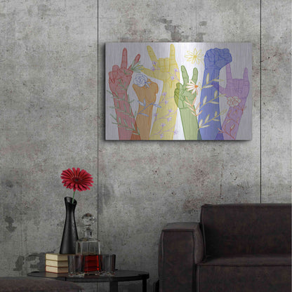 Luxe Metal Art 'Love Each Other Collection A' by Grace Popp, Metal Wall Art,36x24