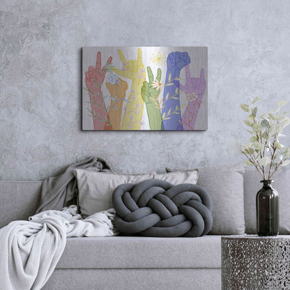Luxe Metal Art 'Love Each Other Collection A' by Grace Popp, Metal Wall Art,36x24