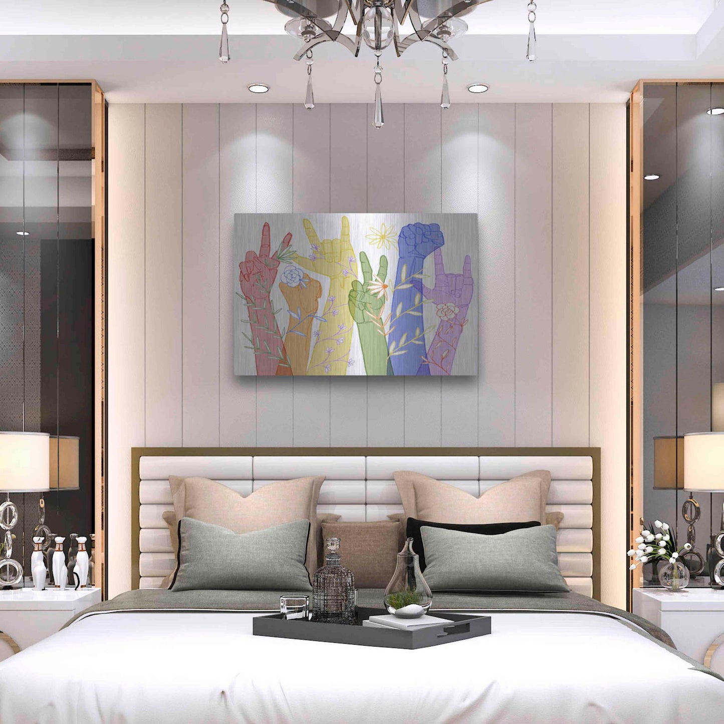 Luxe Metal Art 'Love Each Other Collection A' by Grace Popp, Metal Wall Art,36x24