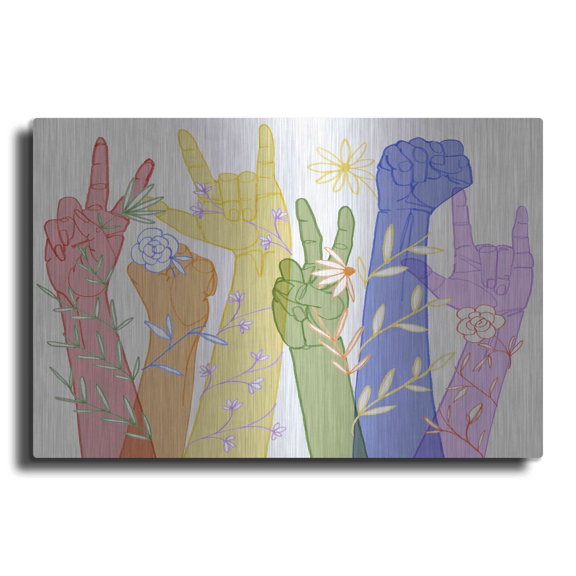 Luxe Metal Art 'Love Each Other Collection A' by Grace Popp, Metal Wall Art