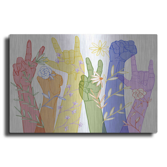 Luxe Metal Art 'Love Each Other Collection A' by Grace Popp, Metal Wall Art