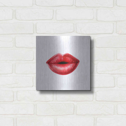 Luxe Metal Art 'Emotion Lips I' by Grace Popp, Metal Wall Art,12x12