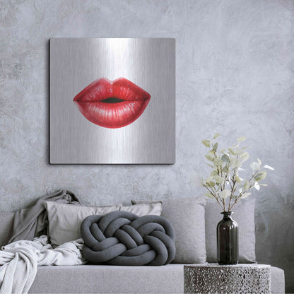 Luxe Metal Art 'Emotion Lips I' by Grace Popp, Metal Wall Art,36x36