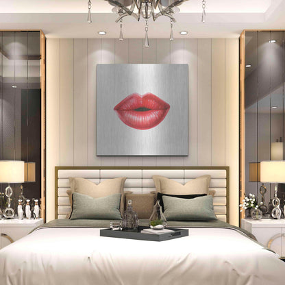 Luxe Metal Art 'Emotion Lips I' by Grace Popp, Metal Wall Art,36x36